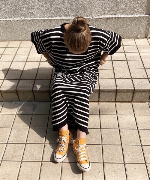 HIGH GAUGE RIB KNIT SKIPPER ONE-PIECEワンピ HIGH GAUGE RIB KNIT SKIPPER ONE-PIECEワンピ