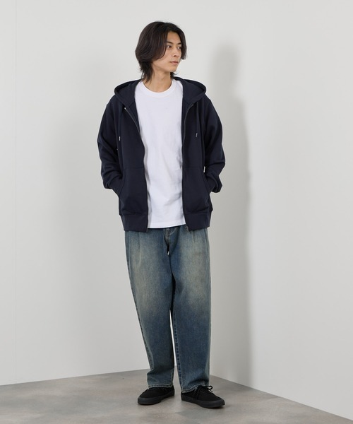NAVY パーカー 「NAVY/ネイビー」 裏毛ZIPフーディー ユニセックス