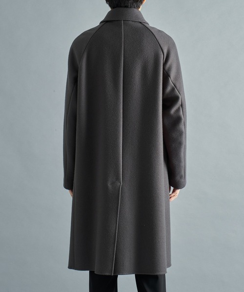 STUDIOUS ステュディオス リバーメルトンバルカラーコート ブラック STUDIOUS（ステュディオス） ステンカラーコート 1 ブラック メンズ