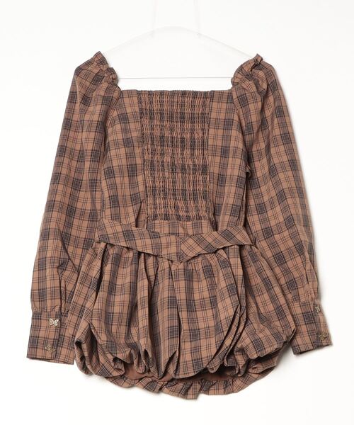 gossip!ロサンゼルス ワンピース Y2K チェック柄オフショルダーミニ