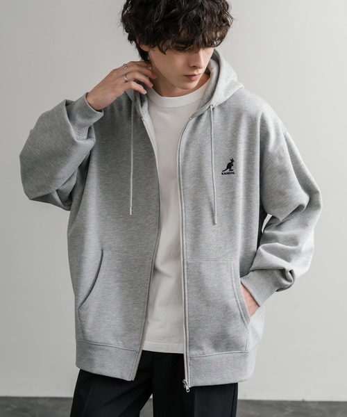 KANGOL フーディー韓国限定モデル KANGOL（カンゴール） パーカー 別注コラボオーバーサイズ裏起毛ロゴ