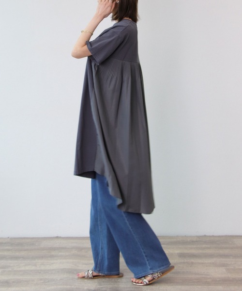 「TITE IN THE STORE」 半袖カットソー 38 グレー レディース_画像5