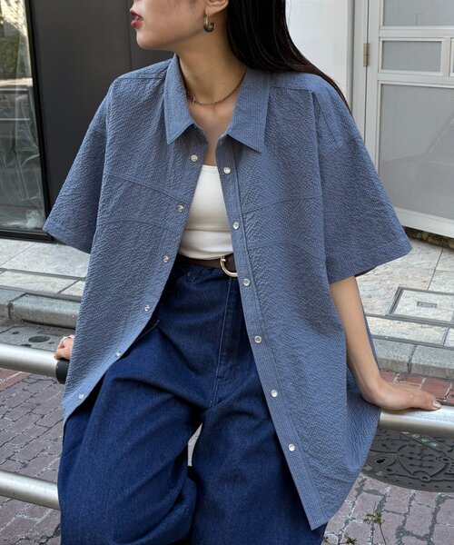 「CIAOPANIC TYPY」 半袖シャツ LARGE チャコールグレー レディース_画像5