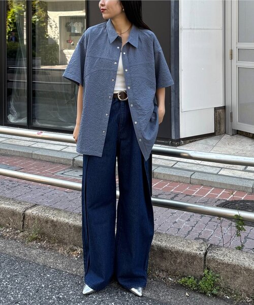 「CIAOPANIC TYPY」 半袖シャツ LARGE チャコールグレー レディース_画像7