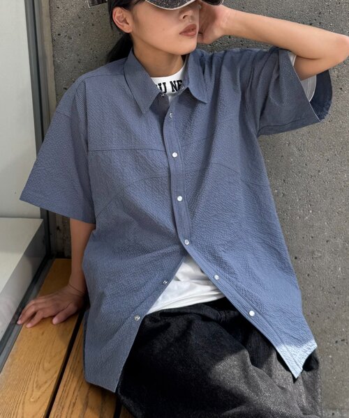 「CIAOPANIC TYPY」 半袖シャツ LARGE チャコールグレー レディース_画像8