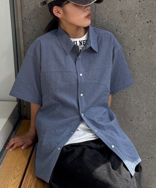 「CIAOPANIC TYPY」 半袖シャツ LARGE チャコールグレー レディース_画像9