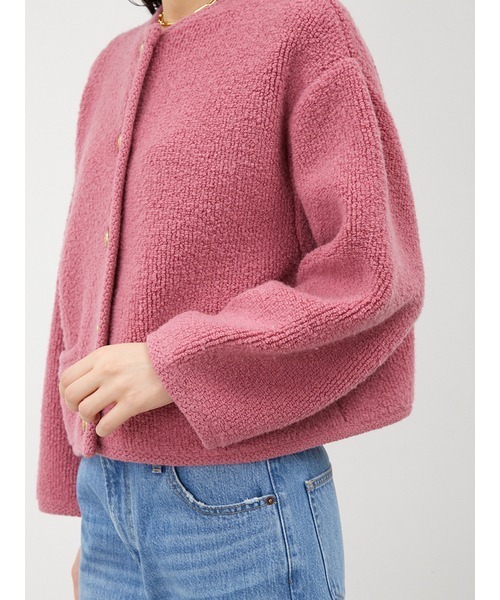 「Mila Owen」 ノーカラージャケット 1 ピンク レディース_画像6