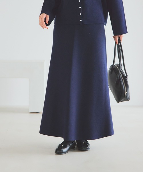 studio CLIP スカート 12ゲージニットフレアスカート「プチ・プラス