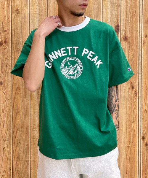 「Champion」 半袖Tシャツ M イエロー メンズ_画像4