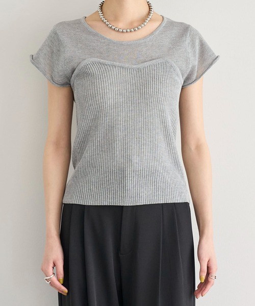 「meilmada」 半袖ニット FREE ブラック レディース_画像2