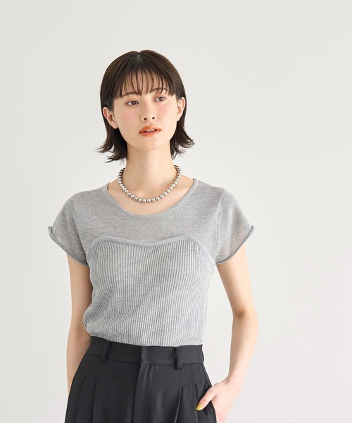 「meilmada」 半袖ニット FREE ブラック レディース_画像5