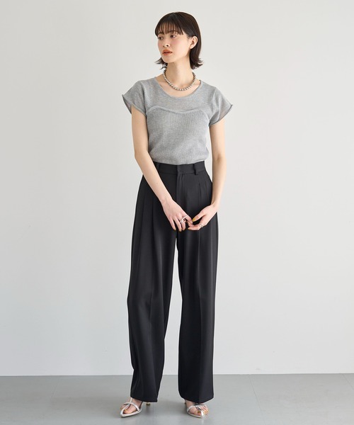 「meilmada」 半袖ニット FREE ブラック レディース_画像6