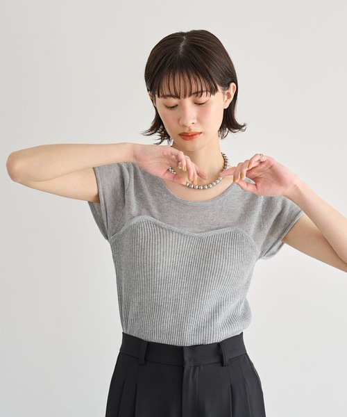 「meilmada」 半袖ニット FREE ブラック レディース_画像7