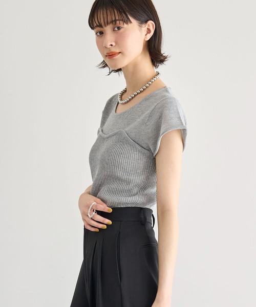 「meilmada」 半袖ニット FREE ブラック レディース_画像8