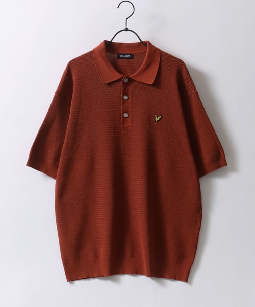 「LYLE&SCOTT」 半袖ニット M グレイッシュベージュ メンズ_画像2