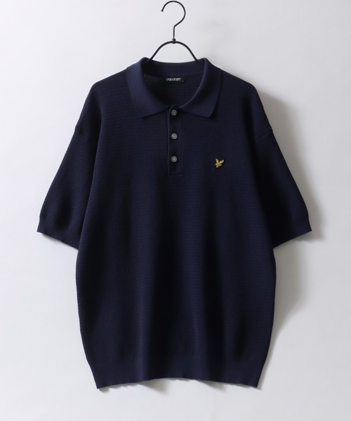「LYLE&SCOTT」 半袖ニット M グレイッシュベージュ メンズ_画像3
