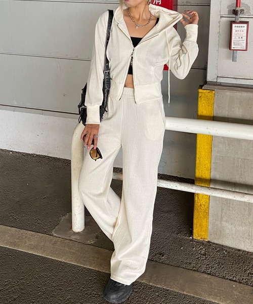 MARK&LONA ジップアップジャケット パンツセット　ホワイト MARK&LONA ジップアップジャケット パンツセットホワイト