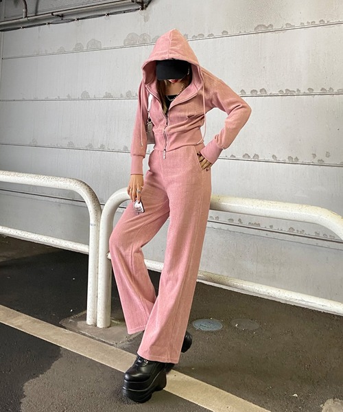 non-hedge（ノンヘッジ） セットアップ ラメジップパーカーパンツ