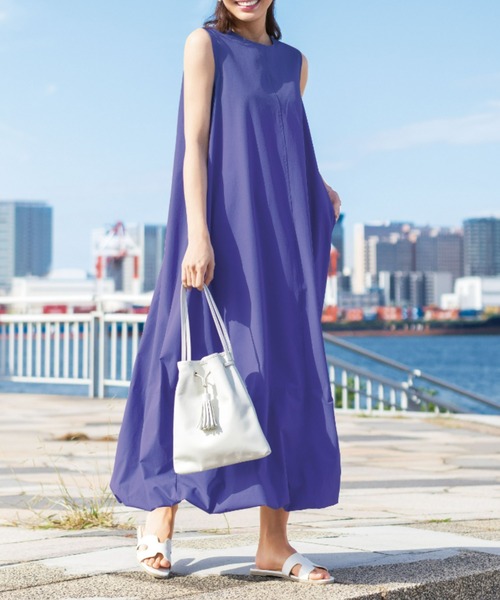 UNDOVE ノースリーブワンピース MEDIUM パープル レディース