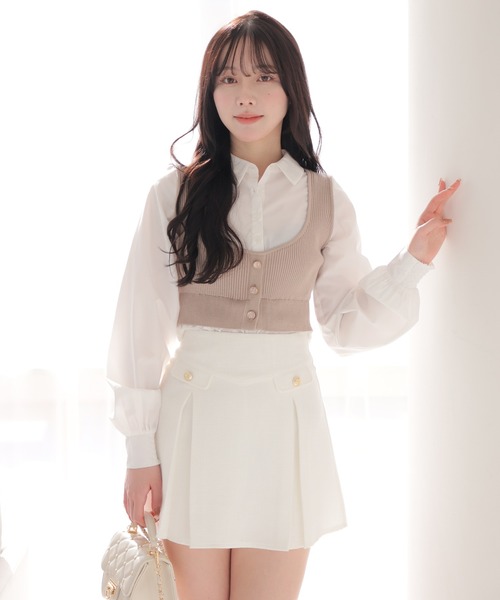 「LIPSERVICE」 ミニスカート M ベージュ レディース_画像6