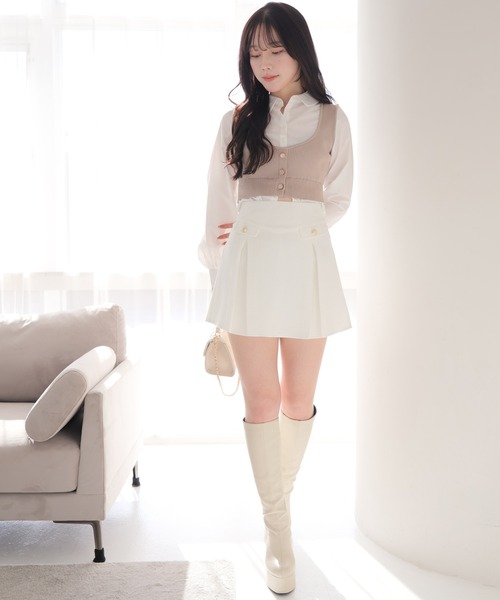 「LIPSERVICE」 ミニスカート M ベージュ レディース_画像7