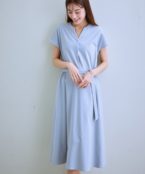 「7days Life Styling」 半袖ワンピース L ベージュ レディース_画像2