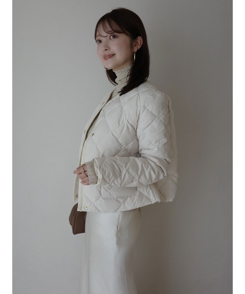 anuans ダウンコート ダウンジャケット 「TAION×anuans」ノーカラー