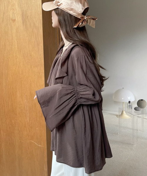 「Eclat one」 長袖ネルシャツ FREE アイボリー レディース_画像7