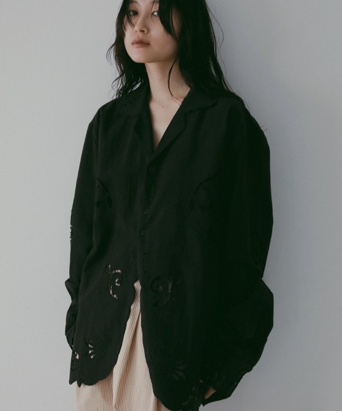 anuke（アンヌーク） ブラウス シャツ Cutwork Opencollar Shirts