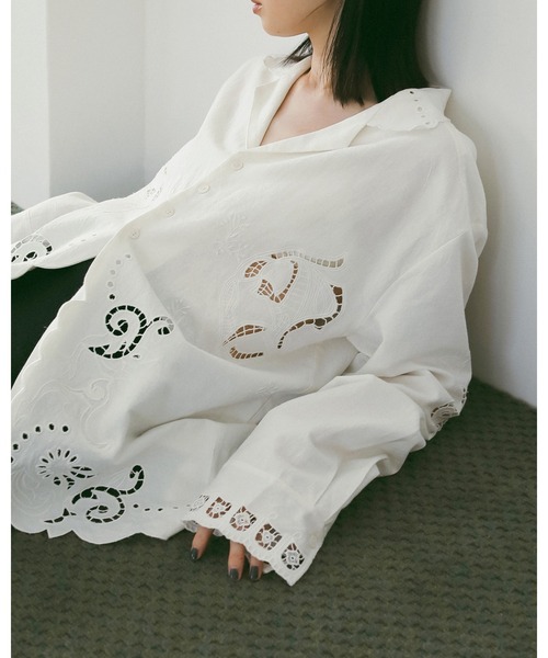 anuke（アンヌーク） ブラウス シャツ Cutwork Opencollar Shirts