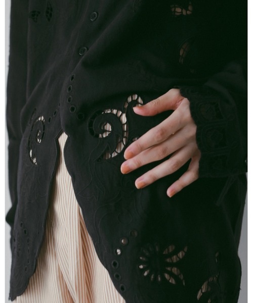 anuke（アンヌーク） ブラウス シャツ Cutwork Opencollar Shirts