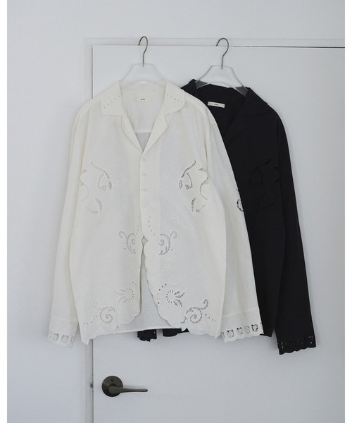 ブラウス シャツ Cutwork Opencollar Shirts レディースの画像