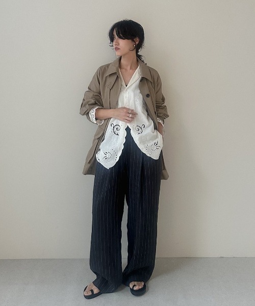 anuke（アンヌーク） ブラウス シャツ Cutwork Opencollar Shirts