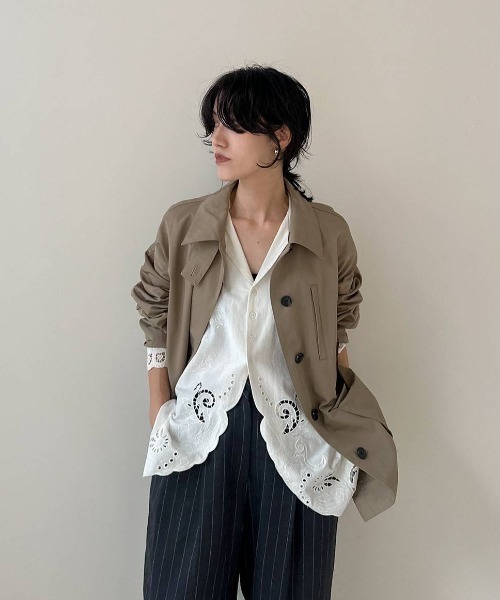 anuke（アンヌーク） ブラウス シャツ Cutwork Opencollar Shirts