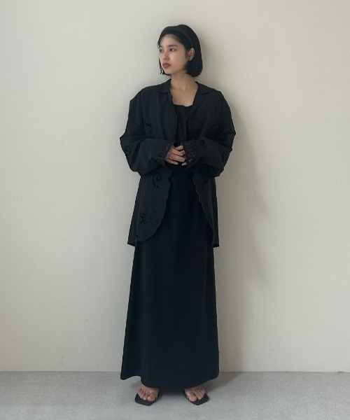【新品未使用】anuke Cutwork Opencollar Shirts 黒 ànuke online store（アンヌーク） / Cutwork Opencollar