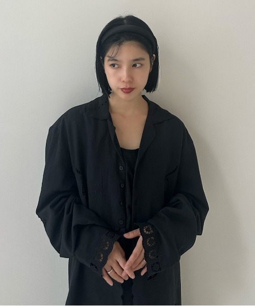 anuke（アンヌーク） ブラウス シャツ Cutwork Opencollar Shirts