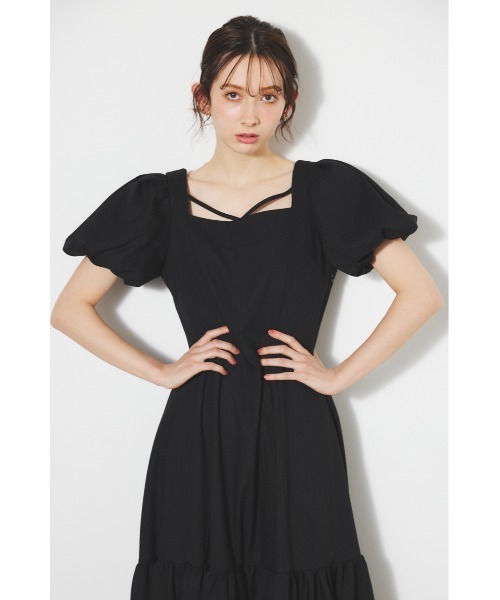 「rienda」 半袖ワンピース MEDIUM ブラック系その他 レディース_画像7