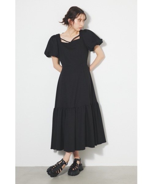 「rienda」 半袖ワンピース MEDIUM ブラック系その他 レディース_画像8