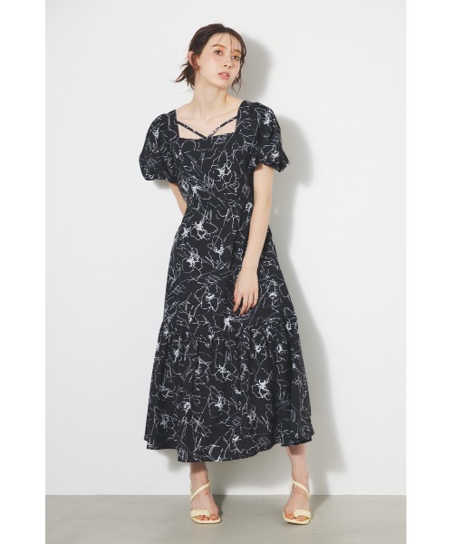 「rienda」 半袖ワンピース MEDIUM ブラック系その他 レディース_画像9