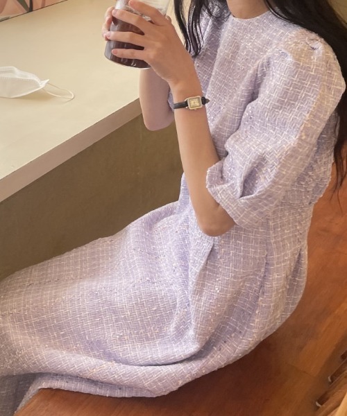 「FREE STYLISTS」 「LIMI」半袖ワンピース FREE ラベンダー レディース_画像7