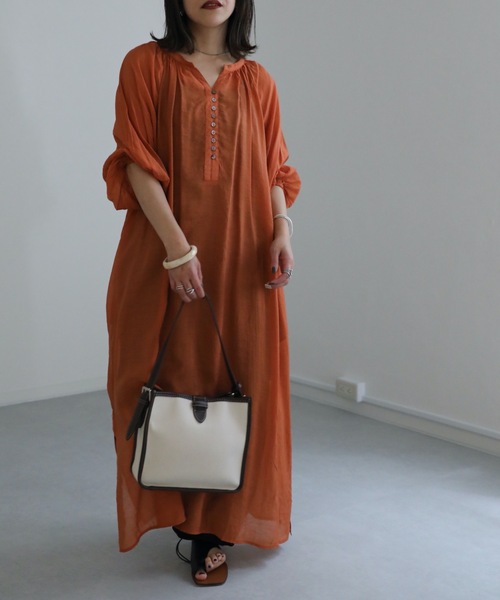 「ap retro」 半袖ワンピース FREE グリーン系その他 レディース_画像2