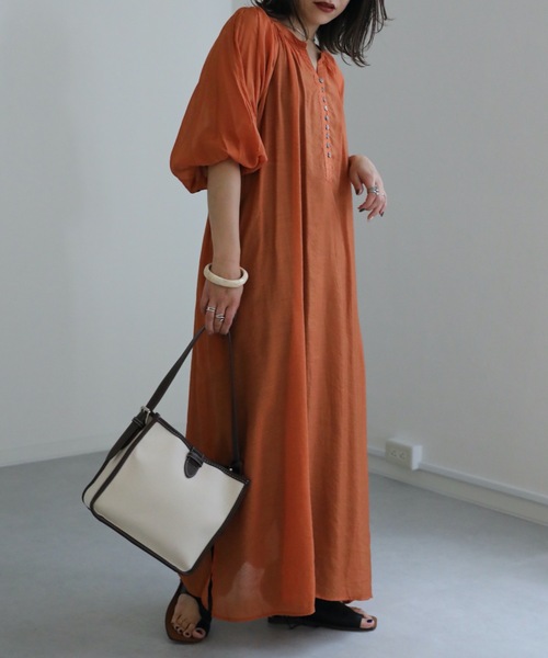 「ap retro」 半袖ワンピース FREE グリーン系その他 レディース_画像9