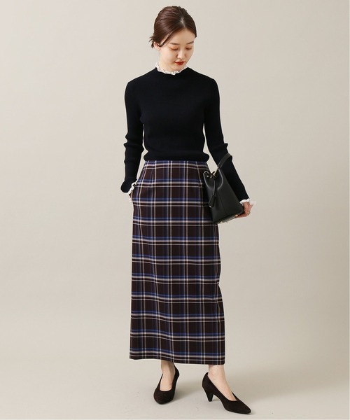 超美品☆IÉNA BLACK ストライプ ニットセーター☆イエナ IENA（イエナ）の「3x3リブ クルーネックプルオーバー◇（ニット