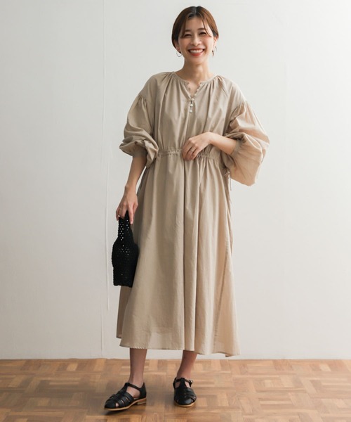 「URBAN RESEARCH DOORS」 長袖ワンピース MEDIUM チャコールグレー レディース_画像3