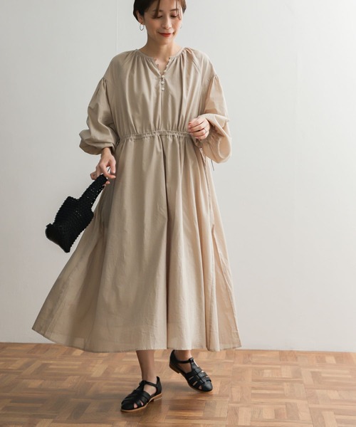 「URBAN RESEARCH DOORS」 長袖ワンピース MEDIUM チャコールグレー レディース_画像6
