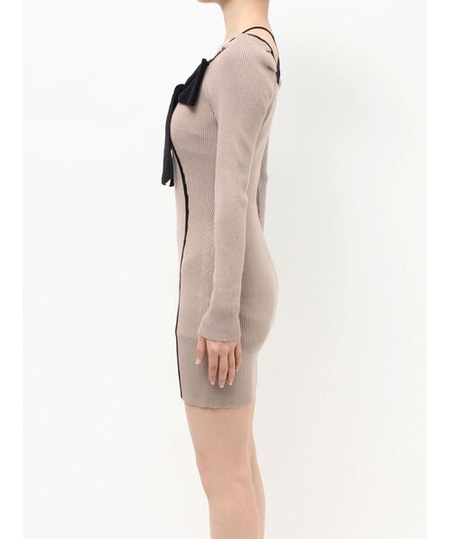 RESEXXY（リゼクシー） ワンピース バイカラーフロントリボンニット