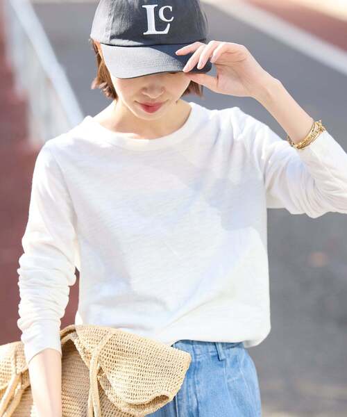 SLOBE IENA（スローブイエナ） tシャツ シアー天竺クルーネックロンTEE