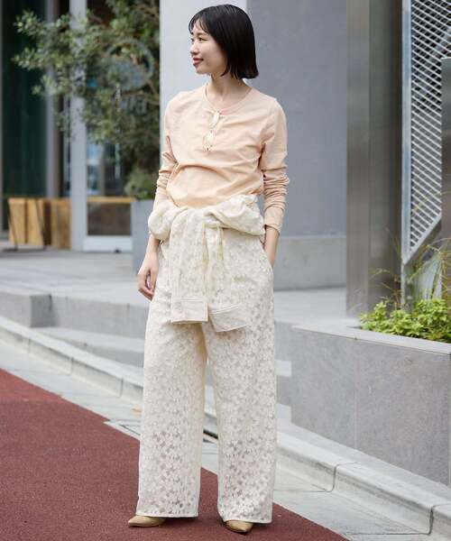 SLOBE IENA（スローブイエナ） tシャツ シアー天竺クルーネックロンTEE