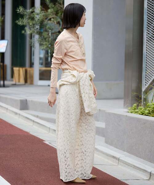 SLOBE IENA（スローブイエナ） tシャツ シアー天竺クルーネックロンTEE