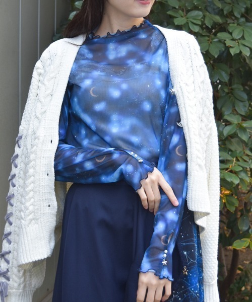 GUCCI 総柄 星 シアー インナー Lサイズ axes femme（アクシーズ ファム） tシャツ 総柄アソートシアーインナー